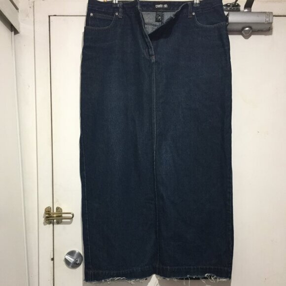 Dresses & Skirts - VINTAGE CONTRAST JEANS MAXI SKIRTS SIZE 15